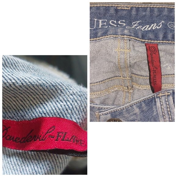Guess Daredevil Flare Leg Blue Jeans Size 32 - Picture 7 of 11